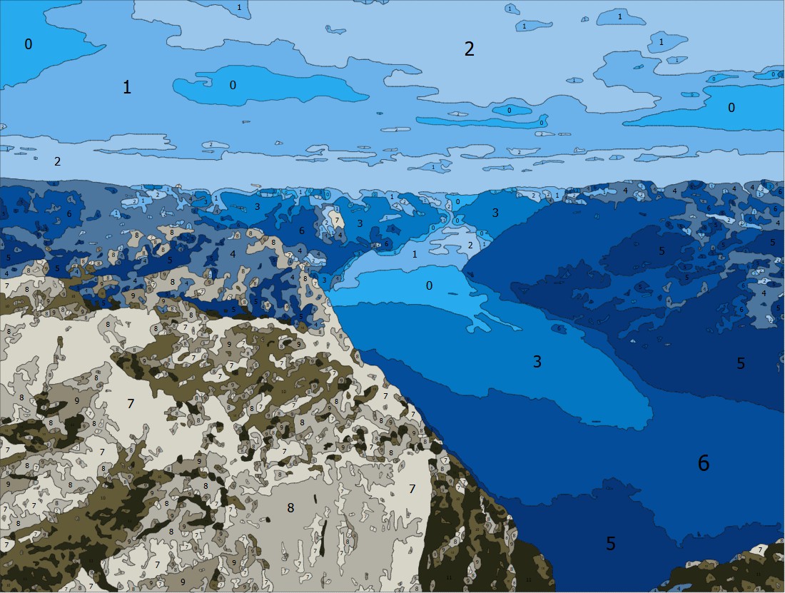 A mesma paisagem como pintura por números